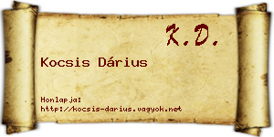 Kocsis Dárius névjegykártya